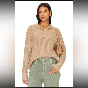 Revolve Stitches & Striped NWT Chunky Oversized Knit Collared Sweater XS
